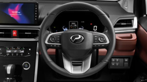 Leather Steering Wheel With Switch Controls | The All-New Perodua Alza - 7 Seater MPV