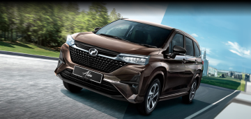 Perodua car C-pillar shape highlighted, window kink and trim in view.