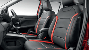 Seat Covers with Red Stitching Design | Perodua Ativa - 5 Seater SUV
