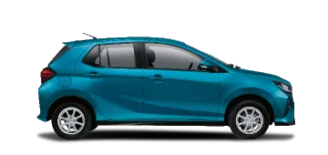 Perodua car side profile showing tidy lines and balanced stance.