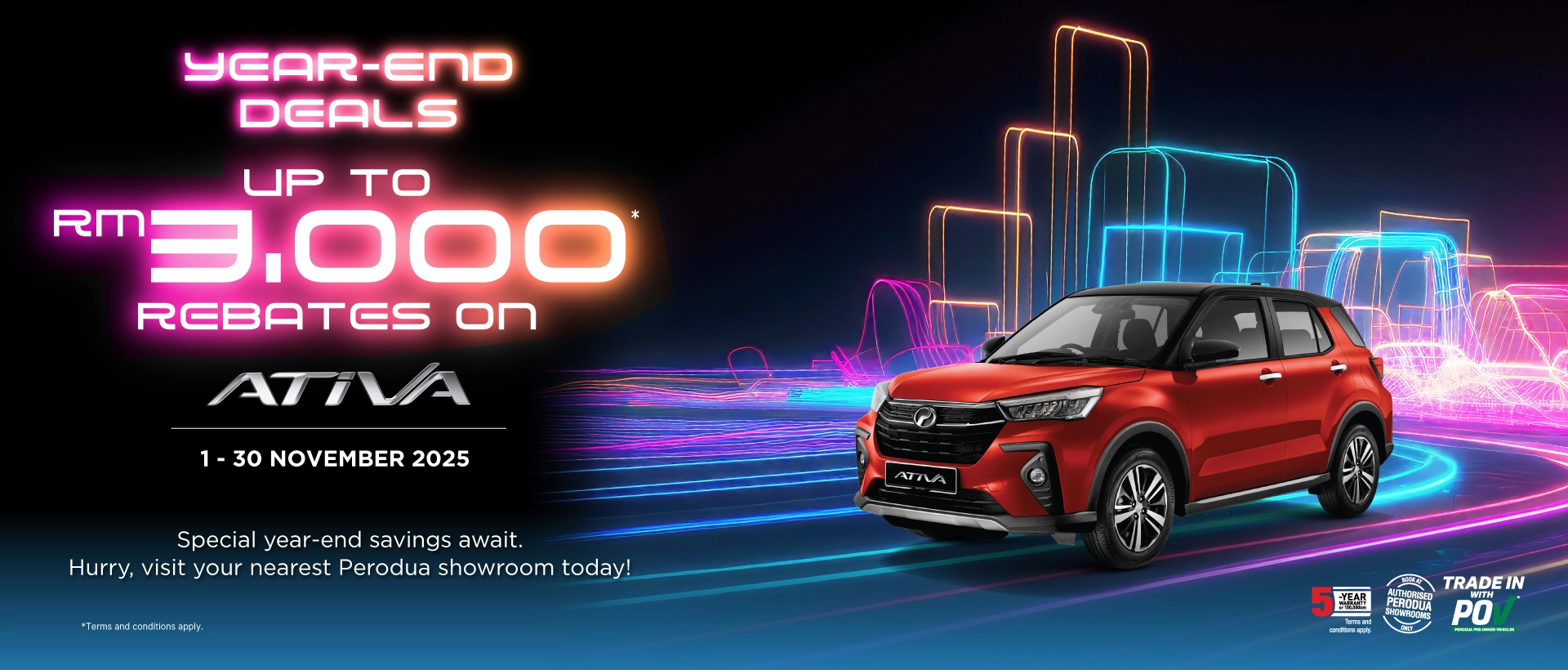 Perodua car in a minimalist studio hero pose for clarity and focus.