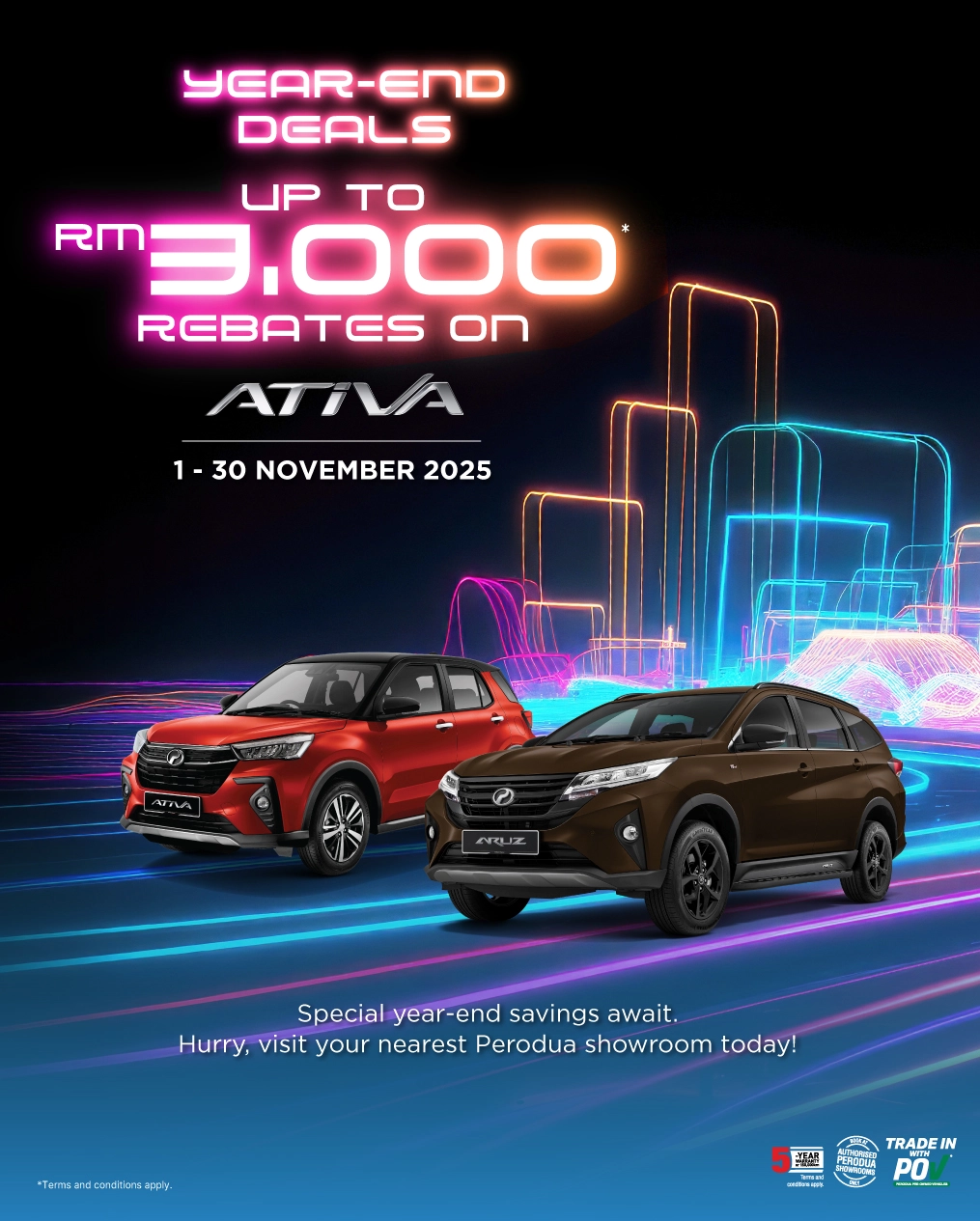 Perodua car in a minimalist studio hero pose for clarity and focus.